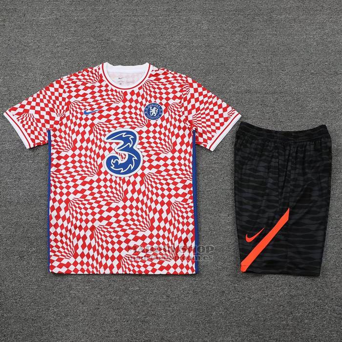 Chandal del Chelsea Manga Corta 2022-2023 Rojo y Blanco - Pantalon Corto